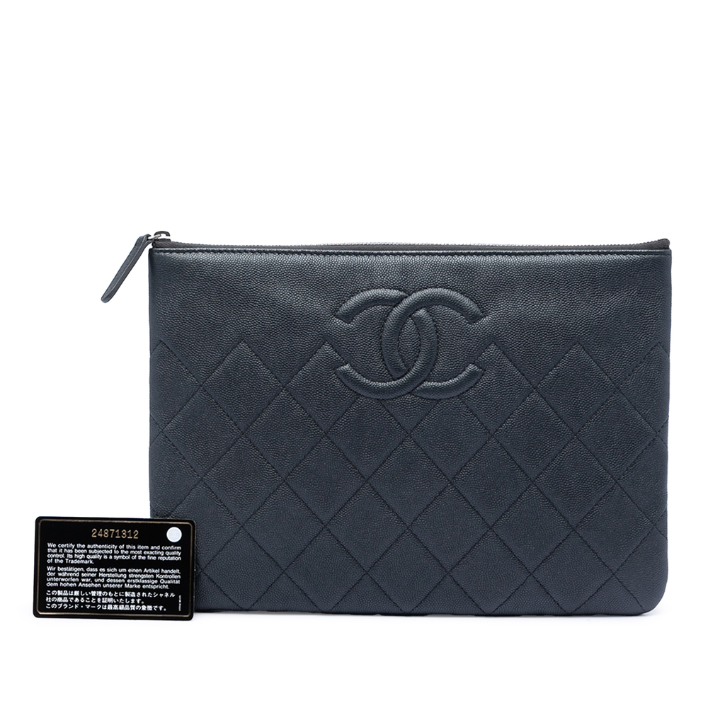 Pre-Loved Chanel Medium CC Quilted Caviar O Case Clutch - Picture 8 of 8